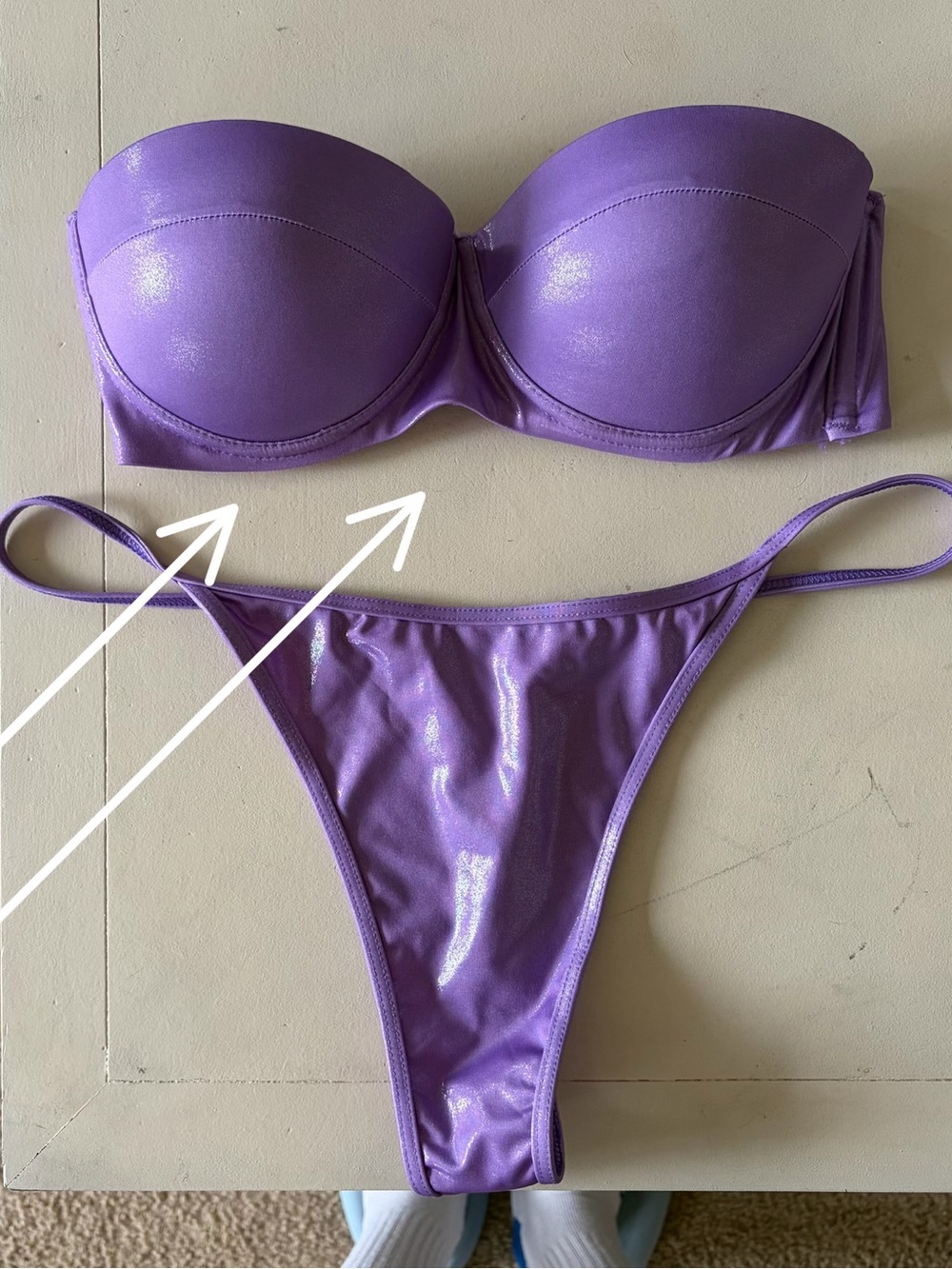 metallic purple swim top